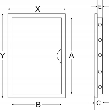 DRZWICZKI REWIZYJNE plastikowe 300x400 30x40 BIAŁE REWIZJA Z RAMKĄ SOLIDNE