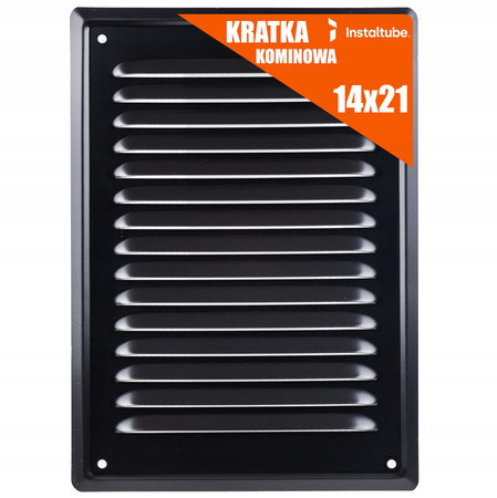 KOMINOWA KRATKA WENTYLACYJNA ZEWNĘTRZNA 14x21 CZARNA Metalowa Na Komin