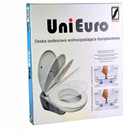 Deska sedesowa WOLNOOPADAJĄCA UNIWERSALNA KLAPA WC Pasuje do Cersanit Koło