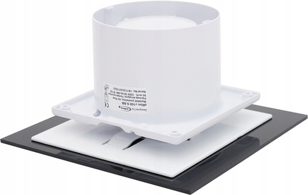 CICHY WENTYLATOR ŁAZIENKOWY 100 SUFITOWY ŚCIENNY 93 m3/h PANEL Czarny Mat 13562358949
