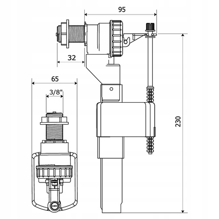 ZESTAW NAPRAWCZY SPŁUCZKI Zawór Spustowy 3/6L + Zawór Napełniający 3/8"16509237947