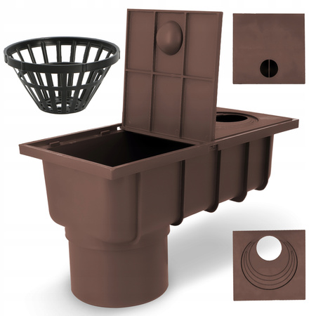 OSADNIK RYNNOWY RYNNY BRĄZOWY DOLNY 110 czyszczak ADAPTER 50 - 110 KOSZYK