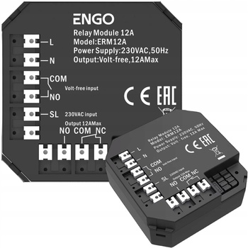 MODUŁ PRZEKAŹNIKA 12A ENGO DO WŁĄCZANIA i WYŁĄCZANIA URZĄDZEŃ ELEKTRYCZNYCH