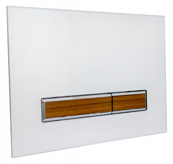 PRZYCISK SPŁUCZKI DREWNO Cersanit Aqua Link SZKŁO BIAŁY Przycisk Spłukujący