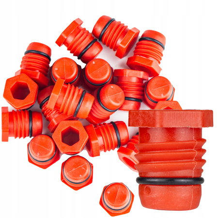 KOREK DO PRÓB SZCZELNOŚCI PEX 20 mm CZERWONY Ciśnienia USZCZELKA 20 SZT 16842847621