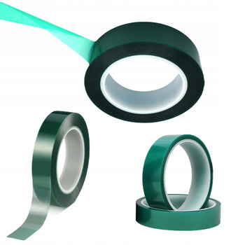 TAŚMA WYSOKOTEMPERATUROWA 30x66m DO MALOWANIA PROSZKOWEGO ZIELONA TERMICZNA