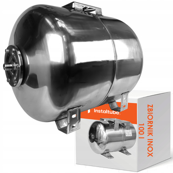 ZBIORNIK HYDROFOROWY POZIOMY INOX 100L NIERDZEWNY HYDROFOR WODY PRZEPONOWY