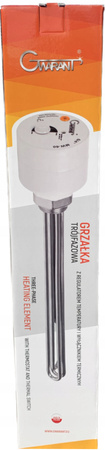 GRZAŁKA DO BOJLERA BUFORA Z TERMOSTATEM 3kW 3000W 6/4'' 3-FAZOWA Z MIEDZI