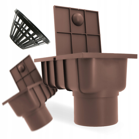 OSADNIK RYNNOWY RYNNY BRĄZOWY DOLNY 110 czyszczak ADAPTER 50 - 110 KOSZYK