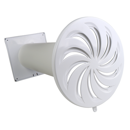 Zestaw wentylacyjny przez ścianę 100mm kratka Nawiewnik Ścienny regulowany