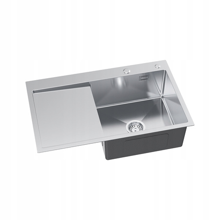 Zlewozmywak jednokomorowy ZLEWOZMYWAK KUCHENNY STALOWY 78x49 cm stal Inox