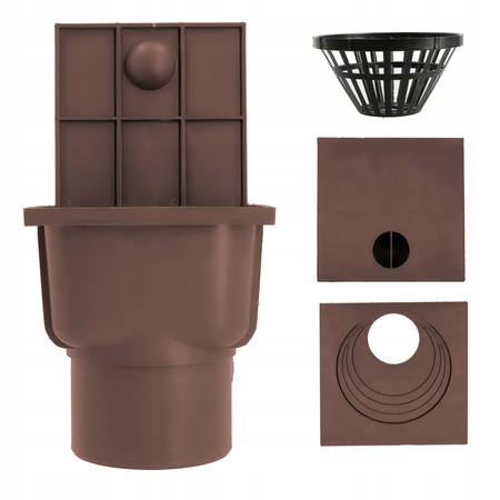 OSADNIK RYNNOWY RYNNY BRĄZOWY DOLNY 110 czyszczak ADAPTER 50 - 110 KOSZYK