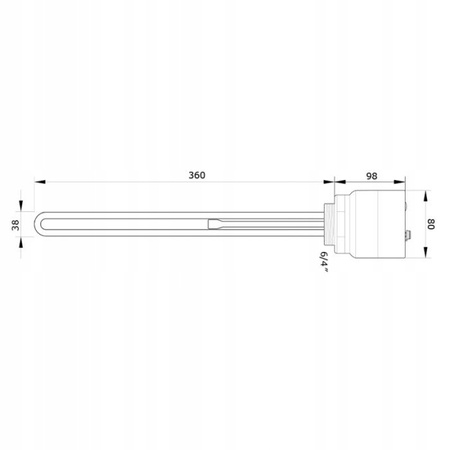 GRZAŁKA DO BOJLERA Z TERMOSTATEM 1,5kW 1500W 6/4'' ELEMENT GRZEJNY Z MIEDZI