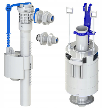 ZAWÓR SPUSTOWY spłuczki CERSANIT + ZAWÓR NAPEŁNIAJĄCY 1/2+3/8