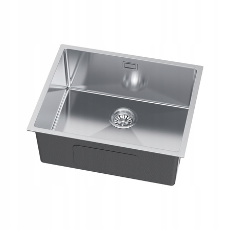 ZLEWOZMYWAK JEDNOKOMOROWY ZLEW KUCHENNY STALOWY 49x44 cm STAL INOX + SYFON