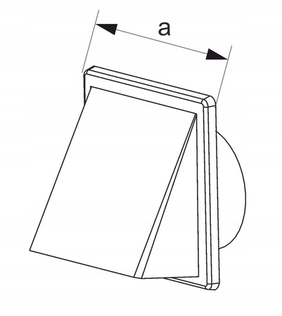 Wylot ścienny z okapem regulowany Ø80-Ø150 grafit