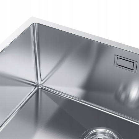 ZLEWOZMYWAK JEDNOKOMOROWY ZLEW KUCHENNY STALOWY 49x44 cm STAL INOX + SYFON