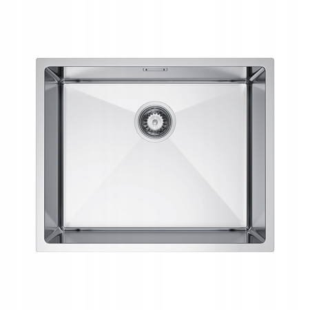 ZLEWOZMYWAK JEDNOKOMOROWY ZLEW KUCHENNY STALOWY 49x44 cm STAL INOX + SYFON