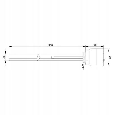 GRZAŁKA DO BOJLERA 3000 W 3 kW 6/4 Z TERMOSTATEM ELEMENT GRZEJNY Z MIEDZI