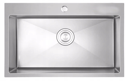Zlewozmywak jednokomorowy ZLEW KUCHENNY STALOWY INOX 65x45 cm NIERDZEWNY