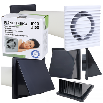 Zestaw wentylacyjny przez ścianę 100 WYWIETRZNIK Ścienny Wentylator Wyciąg