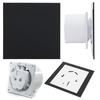 CICHY WENTYLATOR ŁAZIENKOWY 100 SUFITOWY ŚCIENNY 93 m3/h PANEL Czarny Mat 13562358949