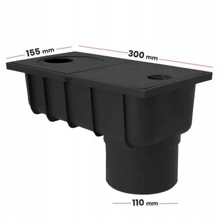 OSADNIK RYNNOWY SZARY DOLNY 110 czyszczak rynny ADAPTER 50 - 110 KOSZYK