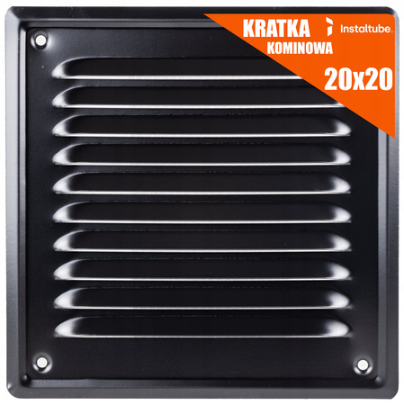 KRATKA WENTYLACYJNA ZEWNĘTRZNA 20x20 Kominowa Metalowa Na Komin CZARNA