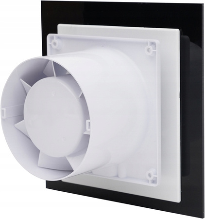 CICHY WENTYLATOR ŁAZIENKOWY 100 SUFITOWY ŚCIENNY 93 m3/h PANEL Czarny Mat 13562358949