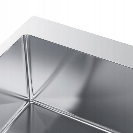 ZLEWOZMYWAK JEDNOKOMOROWY INOX ZLEW KUCHENNY NABLATOWY 60x50 SYFON DOZOWNIK