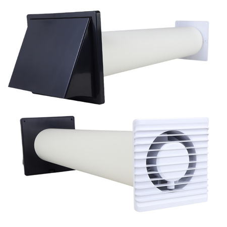 Zestaw wentylacyjny przez ścianę 100 WYWIETRZNIK Ścienny Wentylator Wyciąg