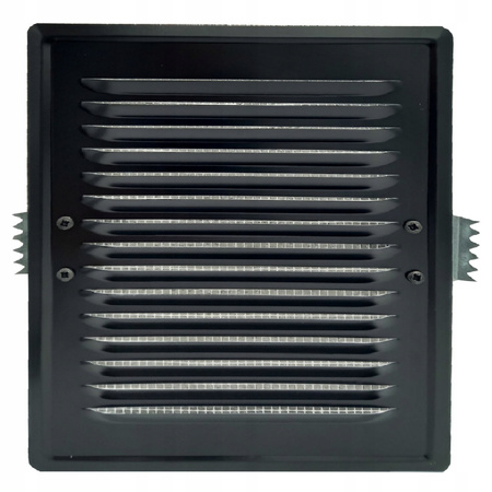 KRATKA WENTYLACYJNA ZEWNĘTRZNA 14x14 Kominowa Metalowa CZARNA Z ŁAPKAMI