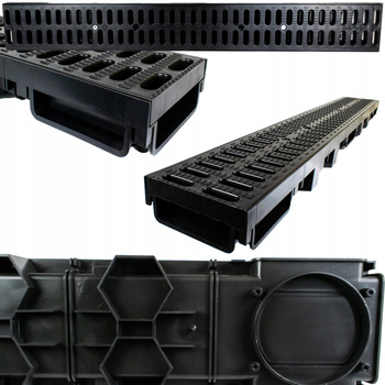 ODWODNIENIE LINIOWE GARAŻU ODPŁYW KANAŁ GRUBY RUSZT 100 cm 1 m KORYTKO H55