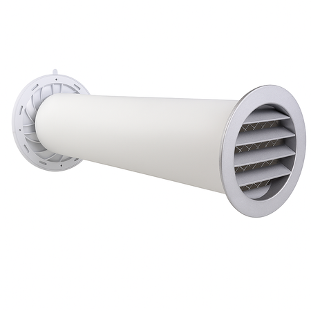 Zestaw wentylacyjny przez ścianę 100mm kratka Nawiewnik Ścienny regulowany