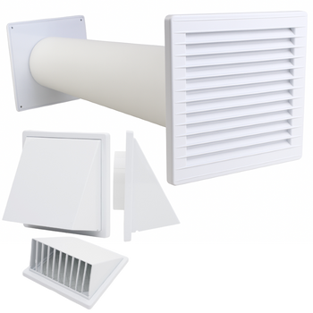 Zestaw wentylacyjny przez ścianę 100mm kratka Nawiewnik Ścienny