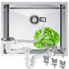 ZLEWOZMYWAK JEDNOKOMOROWY ZLEW KUCHENNY STALOWY 49x44 cm STAL INOX + SYFON