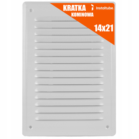 KRATKA WENTYLACYJNA ZEWNĘTRZNA 14x21 Na Komin BIAŁA Kominowa Metalowa