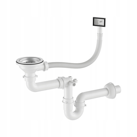 ZLEWOZMYWAK JEDNOKOMOROWY ZLEW KUCHENNY STALOWY 49x44 cm STAL INOX + SYFON