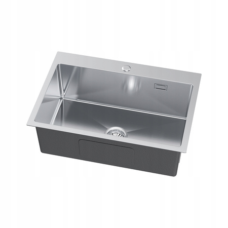 Zlewozmywak jednokomorowy ZLEW KUCHENNY STALOWY INOX 65x45 cm NIERDZEWNY
