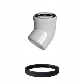 KOLANO KONCENTRYCZNE 60/100 45° PP-AL RICOM KOLANO DO PIECA GAZOWEGO