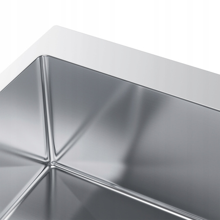 Zlewozmywak jednokomorowy ZLEW KUCHENNY STALOWY INOX 65x45 cm NIERDZEWNY