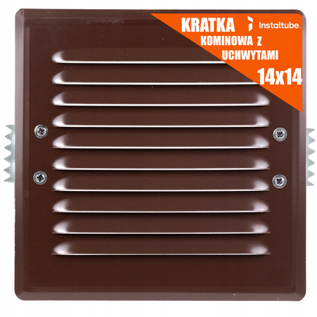 KRATKA WENTYLACYJNA ZEWNĘTRZNA 14x14 Kominowa Metalowa BRĄZ|ŁAPKI Kratki