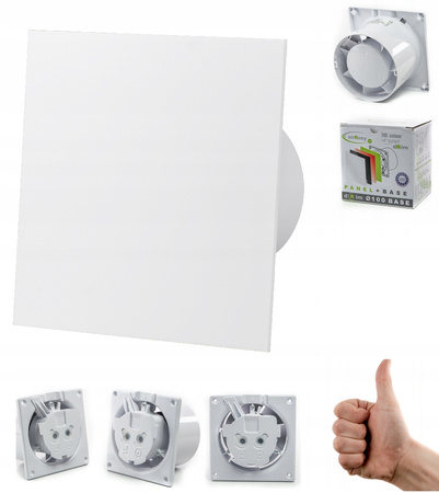 CICHY WENTYLATOR ŁAZIENKOWY 100 SUFITOWY ŚCIENNY 93 m3/h PANEL Biały Połysk 11874595395