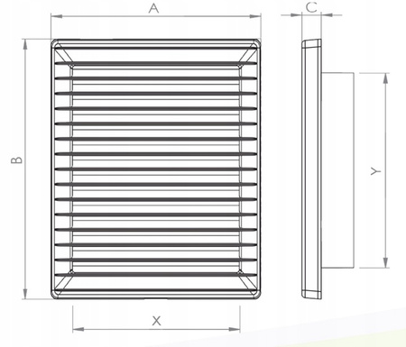 KRATKA WENTYLACYJNA 14x21 BIAŁA Kratka Wentylacyjna Wpinana Prostokątna