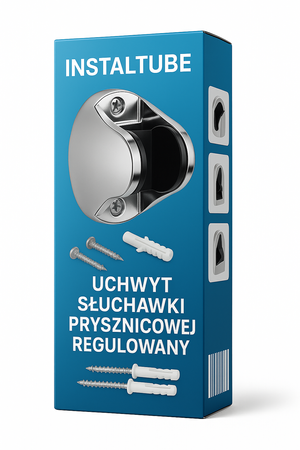 Uchwyt do słuchawki prysznicowej regulowany chrom wieszak do ściany + kołki