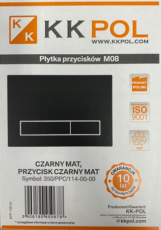 PRZYCISK DO SPŁUCZKI WC Cersanit Aqua Link CZARNY MAT Przycisk Spłukujący