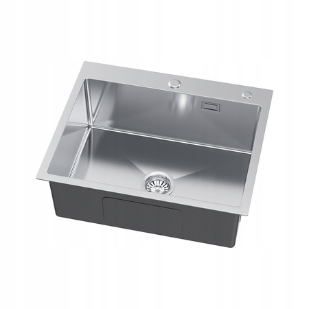 ZLEWOZMYWAK JEDNOKOMOROWY INOX ZLEW KUCHENNY NABLATOWY 60x50 SYFON DOZOWNIK