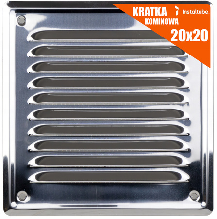 KRATKA WENTYLACYJNA NIERDZEWNA ZEWNĘTRZNA 20x20 Kominowa Metalowa Na Komin