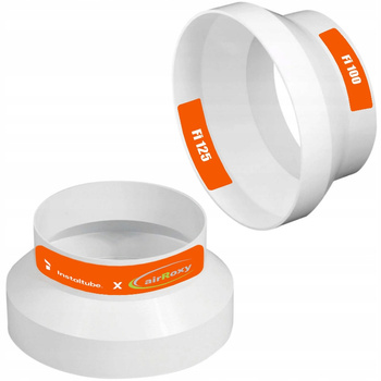 Redukcja do kanałów okrągłych 100 na 125 mm