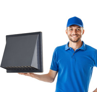 Wylot ścienny z okapem Ø125 grafit